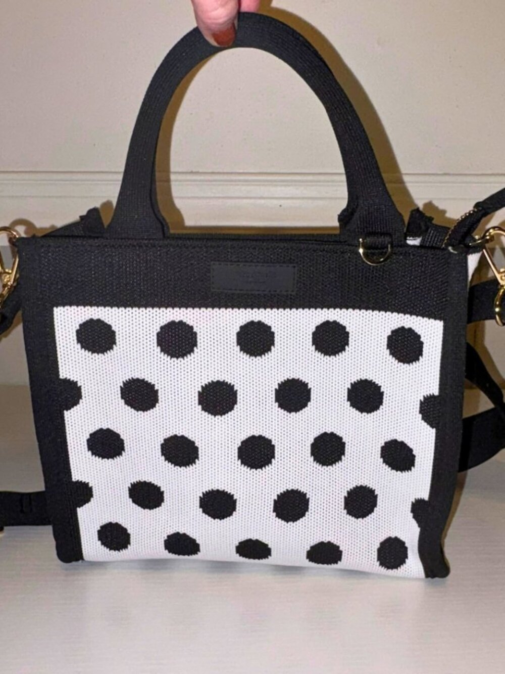 KATE SPADE x Target Black White Polka Dot Crossbody Top Handle Purse